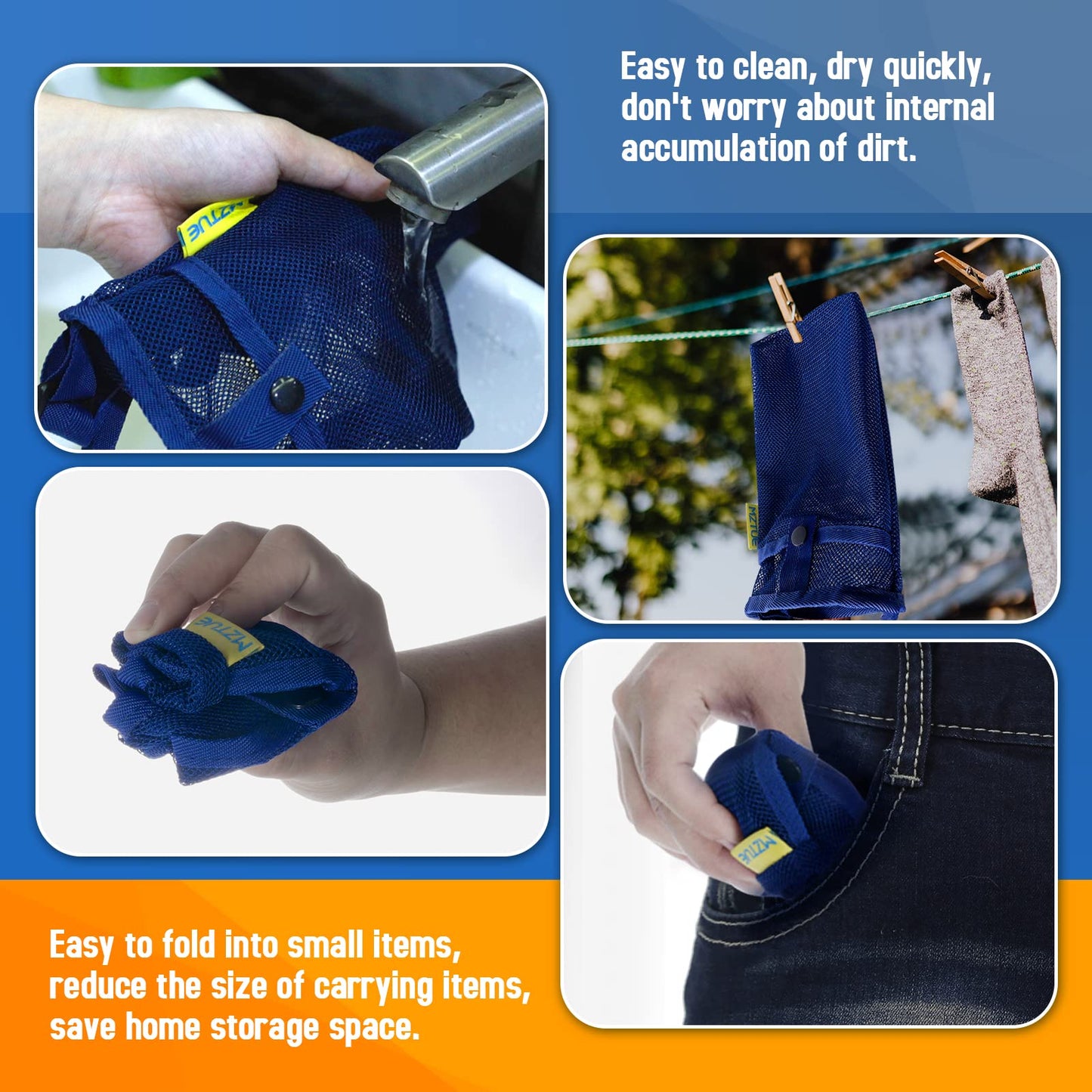 MZTUE Water Bottle Holder with Strap, Folding Portable Water Bottle Carrier with Strap Easy Clean, Water Bottle Bag strap, Water Bottle sling bag for Hiking, Walking, hiking, Travel, etc, 2-Pcs