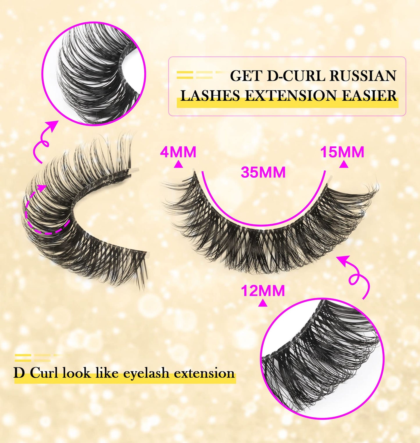 False Eyelashes Natural Russian Strip Lashes Wispy Cat Eye Mink Lashes 3D D Curl Fake Eyelashes Lightweight Transparent Band Handmade Reusable Lashes Pack