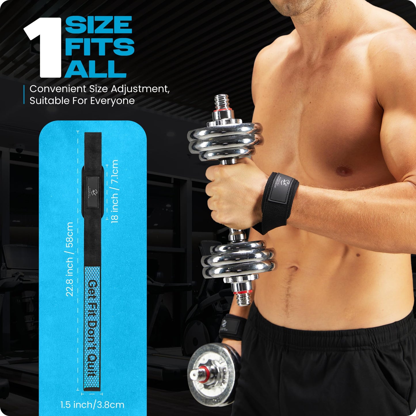 Special Essentials Wrist Straps for Weightlifting - Two-Sided Anti Slip Silicone Grip & Premium Padded Neoprene - Durable Gym Lifting Straps for Men and Women - Ideal for Bodybuilding & Powerlifting