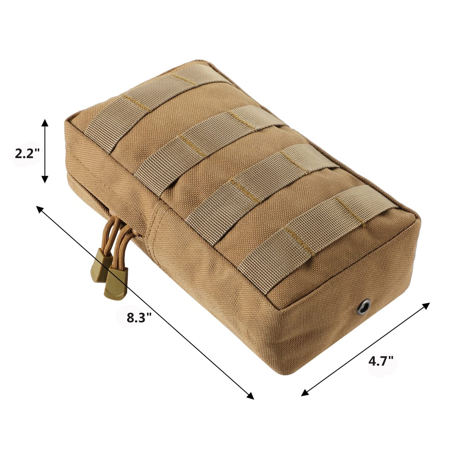 FRTKK 2 Pack Molle Pouches - Tactical Compact Water-Resistant EDC Pouch Small Utility Pouch Bags (Patch Included) (2 Pack-ACU 3)
