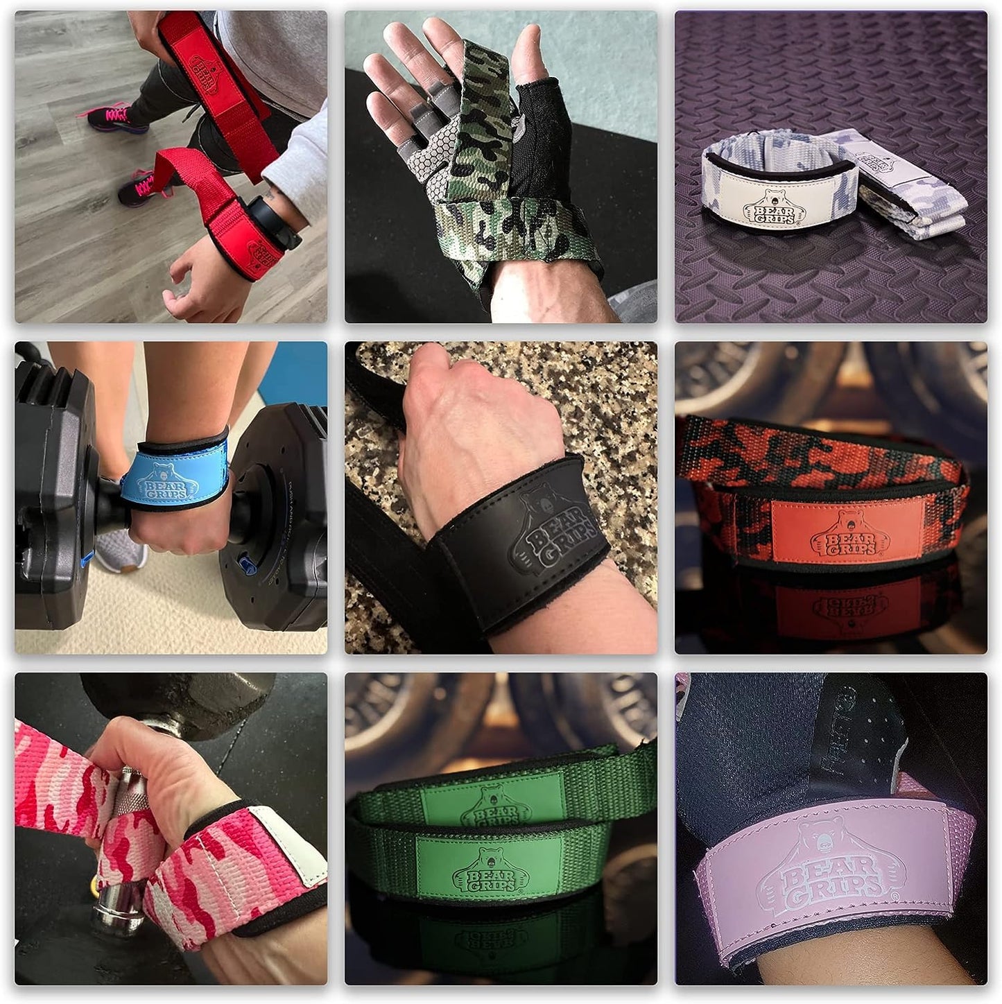 Bear Grips Lifting Straps Gym, Wrist Straps for Weightlifting, Gym Straps, Weightlifting Straps, Deadlift Straps, Weight Lifting Straps for Men, Weight Straps Lifting Women, 2 Lifting Strap | White