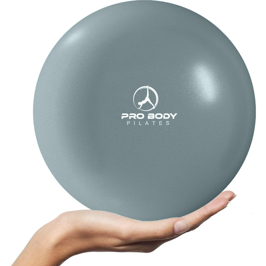 ProBody Pilates Ball Barre Ball, 9 Inch Small Exercise Ball for Between Knees, Mini Soft Yoga Ball for Stability, Barre, Fitness, Ab, Core, Physio and Physical Therapy Ball (Slate)