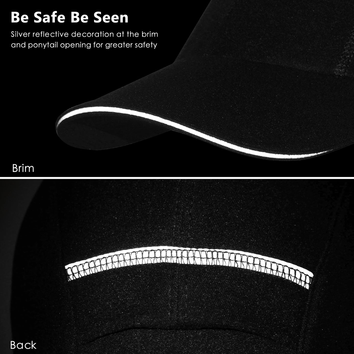 GADIEMKENSD Winter Running Baseball Cap Women Ponytail Beanie with Ear Warmer Hiking Hat Reflective Fleece Ball Cap Warm Ear Flaps Cold Weather for Hunting Snow Skiing Sports White