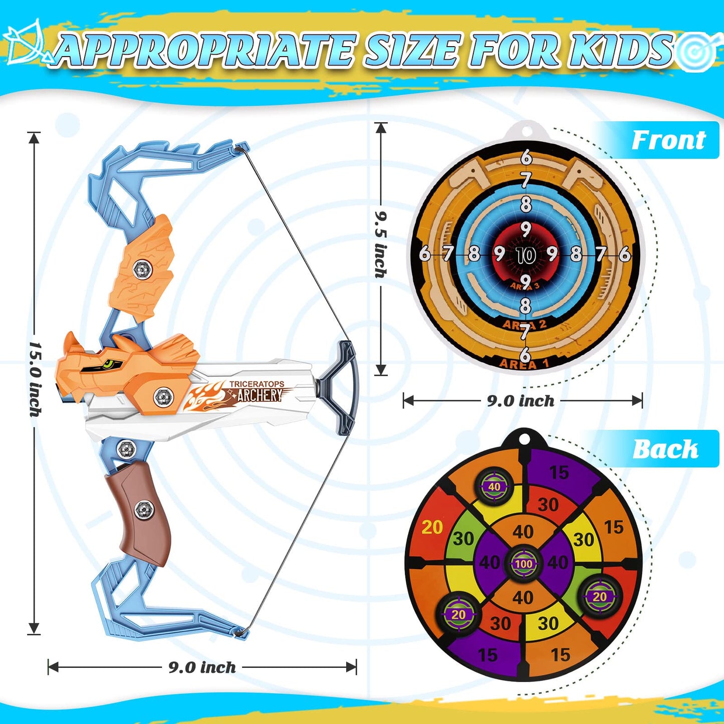 Britik Bow and Arrow for Kids Toys - Archery Set with 20 Suction Cup Arrows, Gifts for Boys Girls Toddler Age 4 5 6 7 8 Year Old