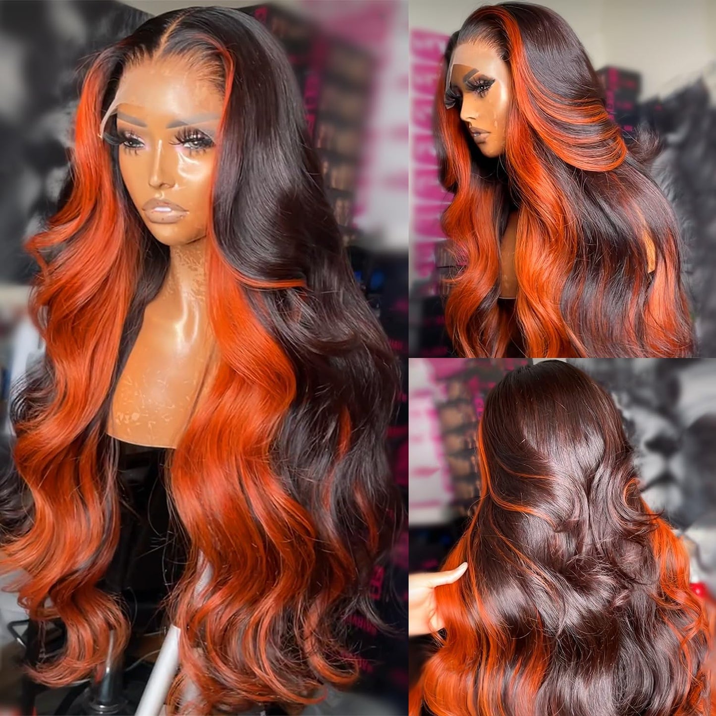 200% Density Wear And Go 9x6 Glueless Wigs Human Hair Pre Plucked Pre Cut For Beginners Ginger Body Wave Lace Front Wigs Human Hair For Black Women HD Lace Closure Colored Glueless Wig(22 INCH)