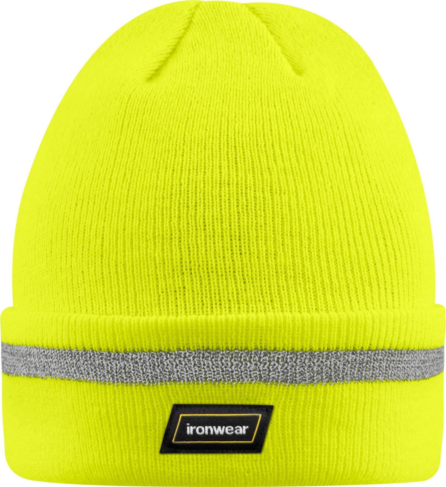 Ironwear 1243 Hi-Vis Reflective Beanie Hat | 100% Acrylic Knit (Lime)