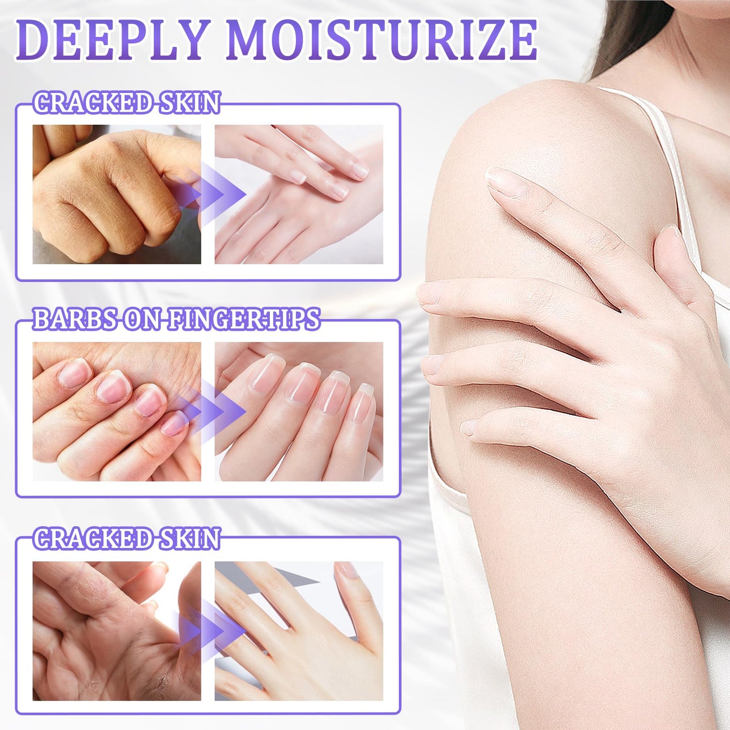 LJYBoBin Hand Mask Moisturizing Gloves 6 Pack,Hydrating Hand Mask for Women,Soft Gloves for Dry Cracked Skin A