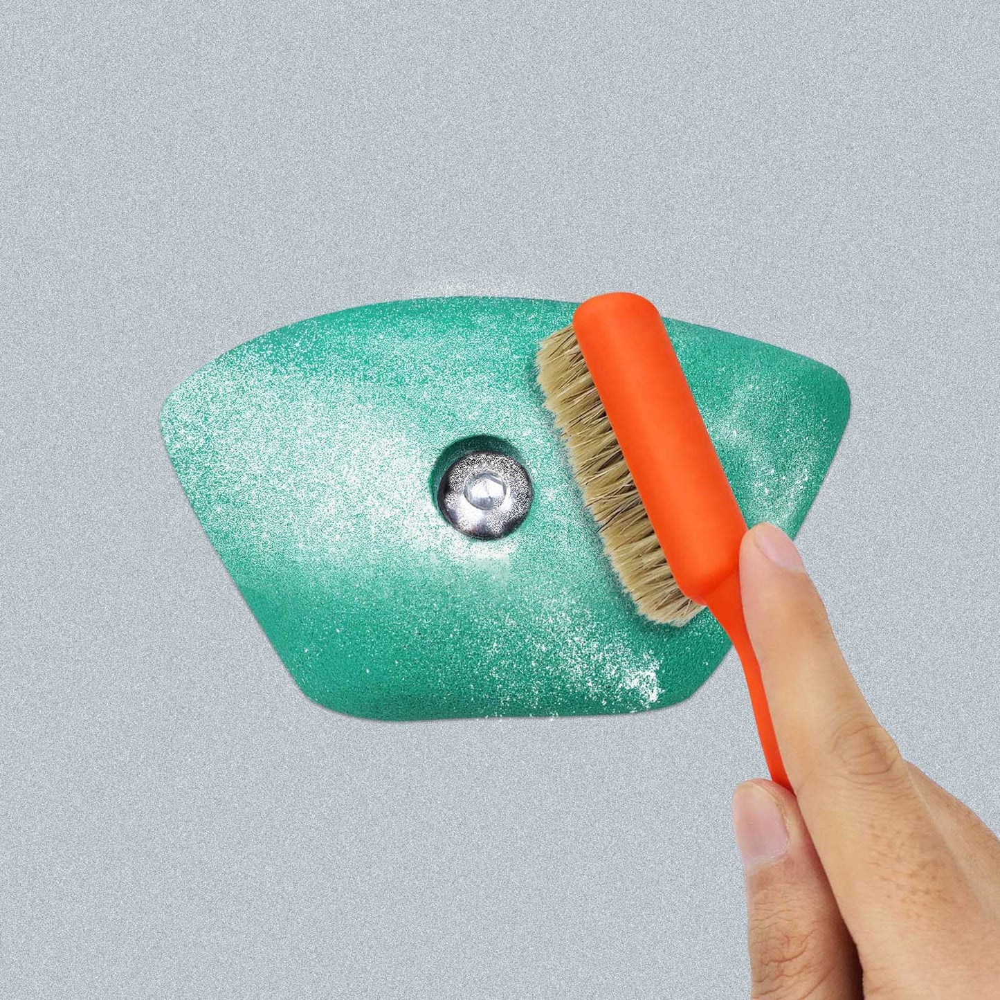 Climbing Chalk Brush with Thick Ultra Durable Boar's Hair Bristles, Bouldering Brush with Ergonomic Handle Portable with Climbing Chalk Bag(Not Included) for Climbing Wall Holds (Black+Light Blue)