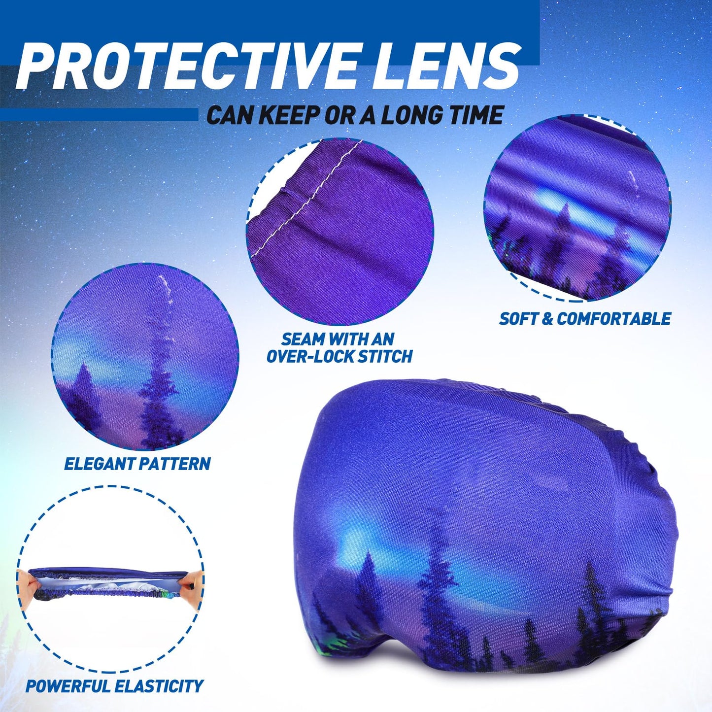 BBTO 9 Pcs Microfiber Protective Ski Goggle Cover Protector Snowboard Goggles Cover Sleeves Goggles Lens Storage 9 Styles (Stylish)