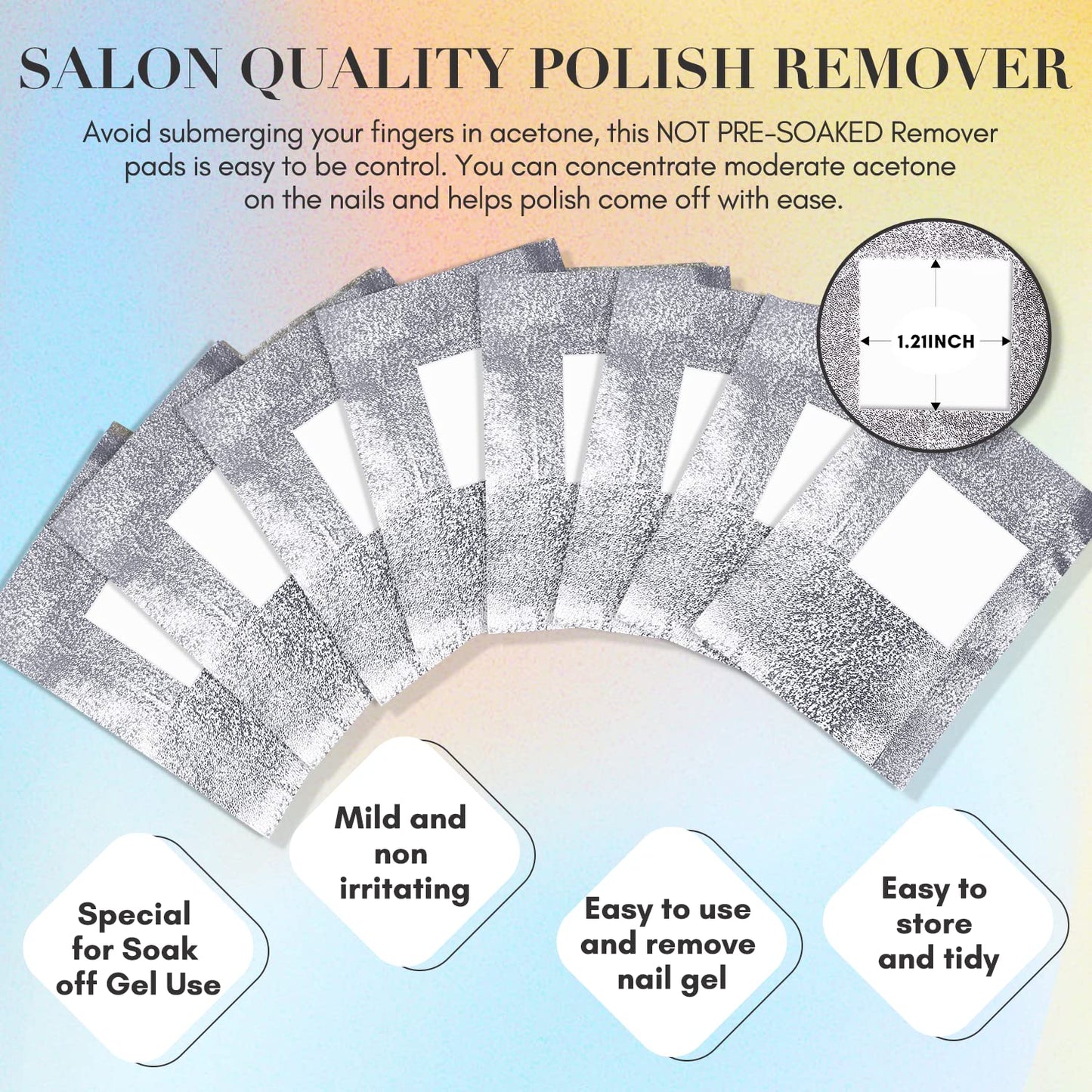 Makartt Nail Polish Nail Gel Remover Soak Off Gel Nail Polish Remover Foil Wraps 200pcs with Larger Cotton Pad 1 pcs Cuticle Pusher Valentine's Day Gift, R-01