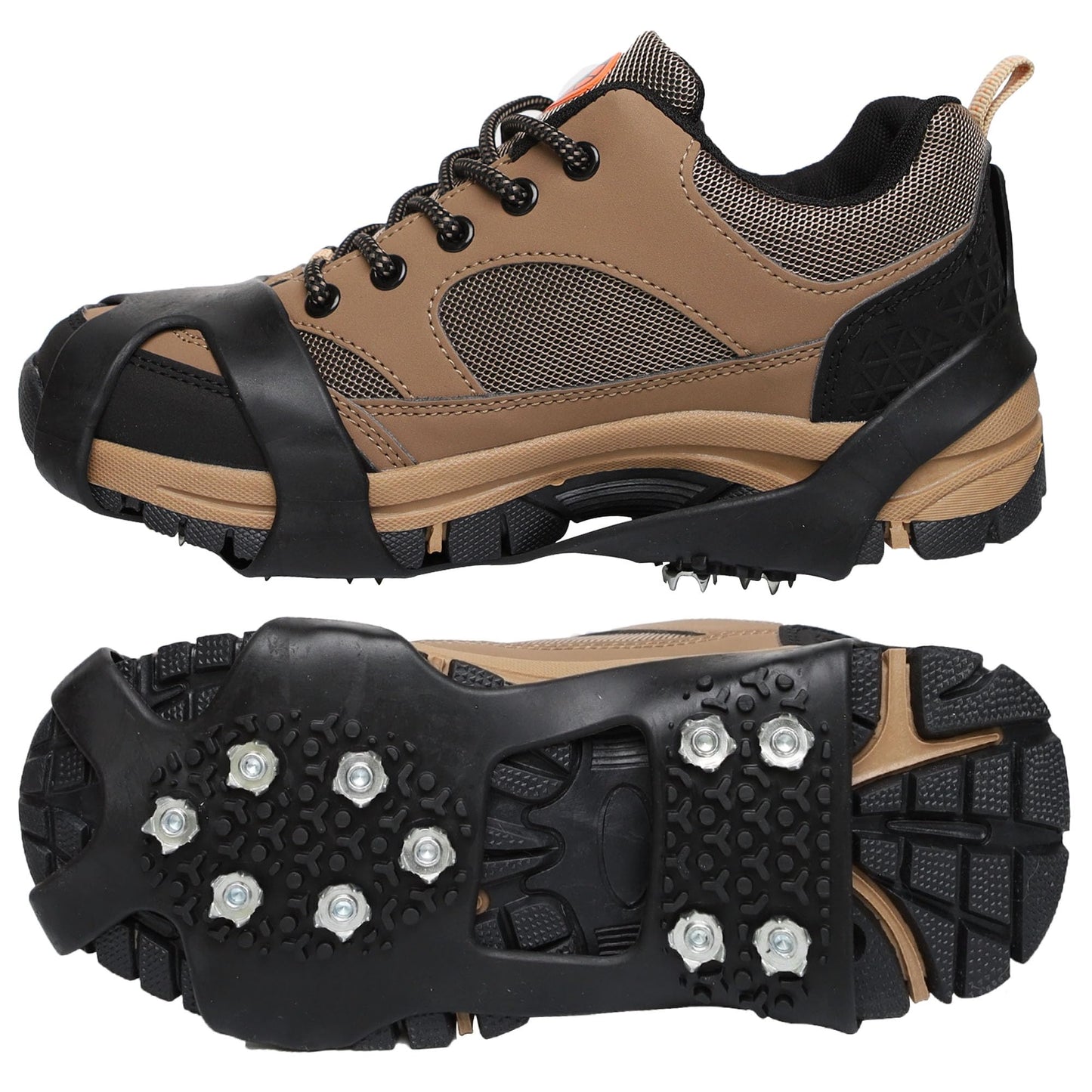 Ice Cleats Snow Traction Cleats Crampons for Shoes and Boots Non-Slip Overshoe Crampons for Women Men Walking on Snow and Ice(L)