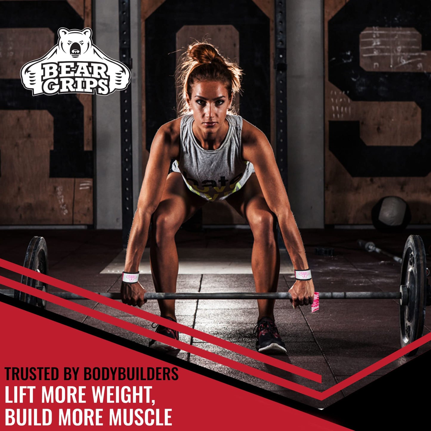 Bear Grips Lifting Straps Gym, Wrist Straps for Weightlifting, Gym Straps, Weightlifting Straps, Deadlift Straps, Weight Lifting Straps for Men, Weight Straps Lifting Women, 2 Lifting Strap Pink Swirl