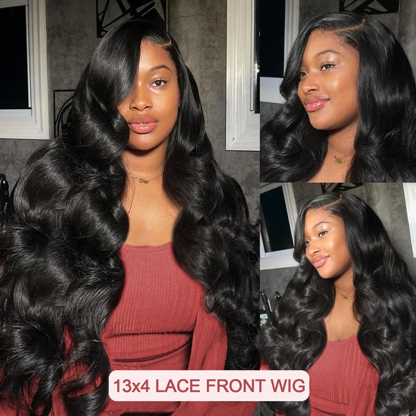 haha Body Wave Lace Front Wig Human Hair Pre Plucked 180% Density HD Transparent Lace Frontal Wigs Human Hair 13x4 Lace Front Glueless Human Hair Wigs For Women Black Bleached Knots Baby Hair 20 Inch