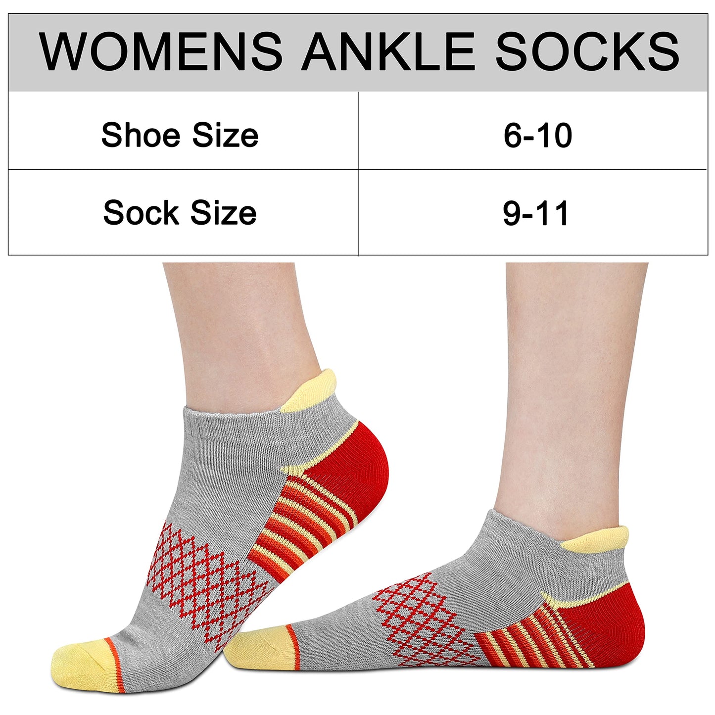 eallco Womens Ankle Socks Athletic Running Socks Sport Cushioned Socks With Tab 6 Pairs