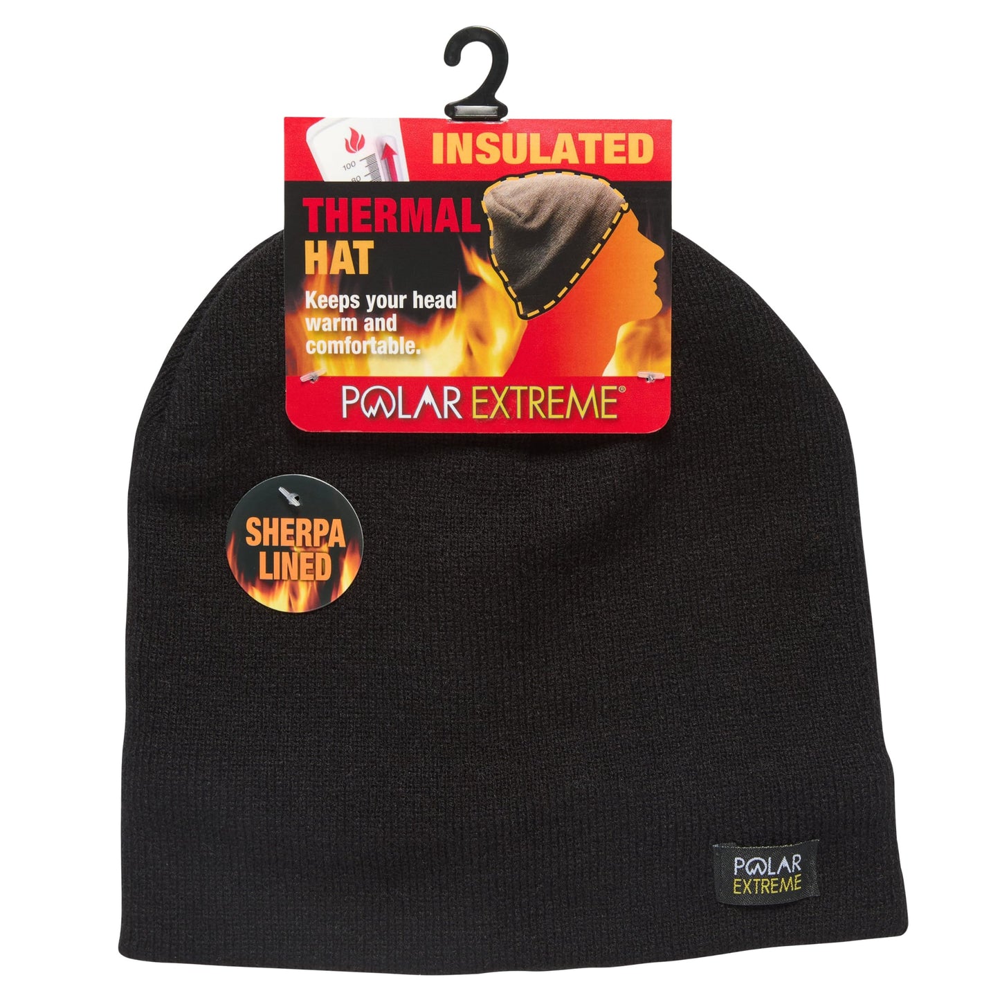 Polar Extreme Men's Sherpa-Lined Knit Winter Hat – Warm, Durable, One Size Fits Most - Black Pull
