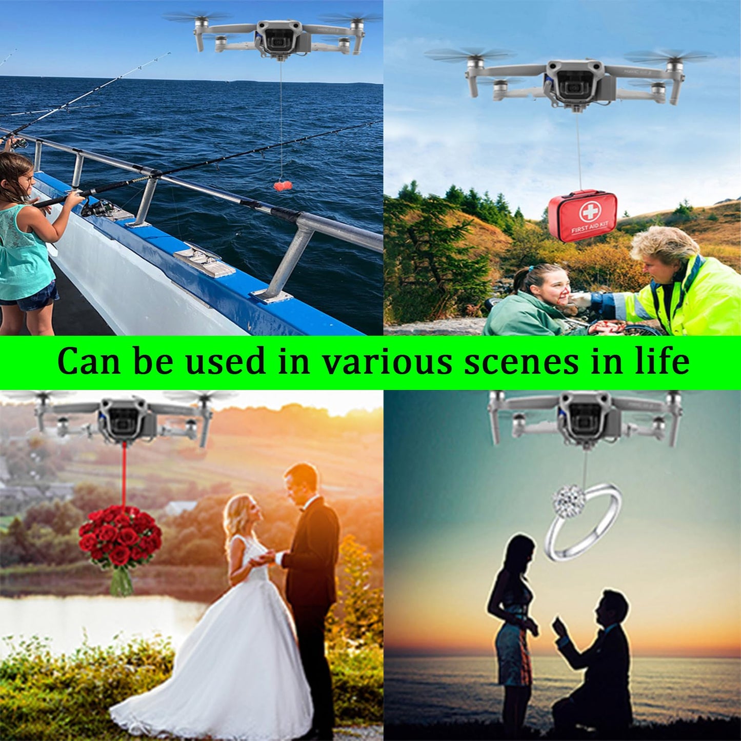 XTnueotr Universally Drone Airdrop System Release Device Payload Delivery Transport Drop, for DJI Mini4/Mini3/Mini2/Air3/Air2/Air2S/ DJI Mavic Series Drone Accessories (Airdrop Device)