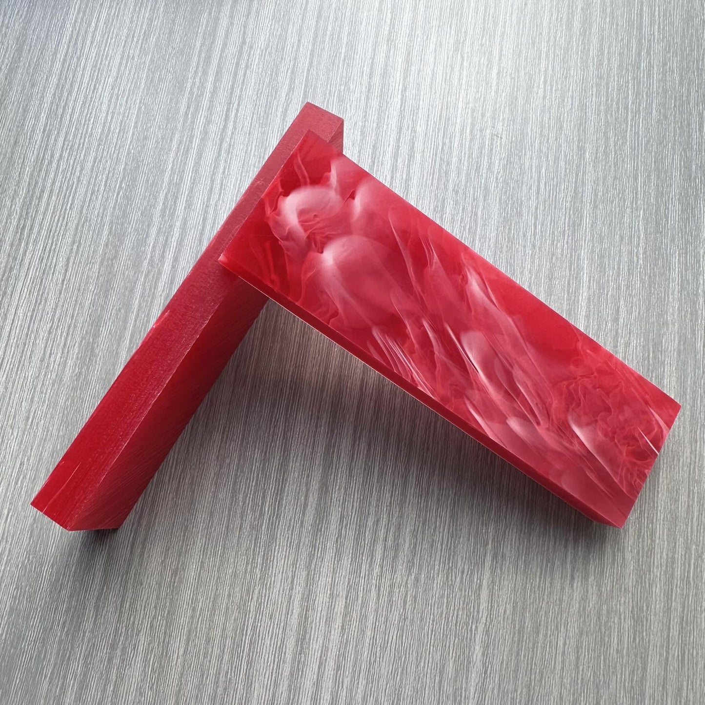 Uotowell Pre-Cut Epoxy Resin Scales Blanks for Decorative Inlays in Guitar Bodies, Necks, Engraved Knife Handle and Gun Grips - Cherry