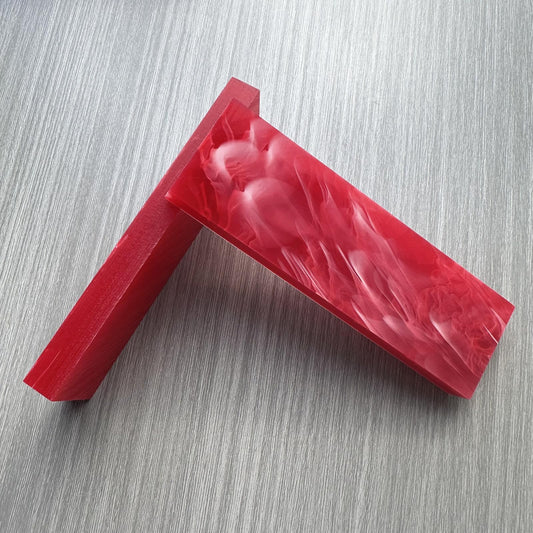 Uotowell Pre-Cut Epoxy Resin Scales Blanks for Decorative Inlays in Guitar Bodies, Necks, Engraved Knife Handle and Gun Grips - Cherry