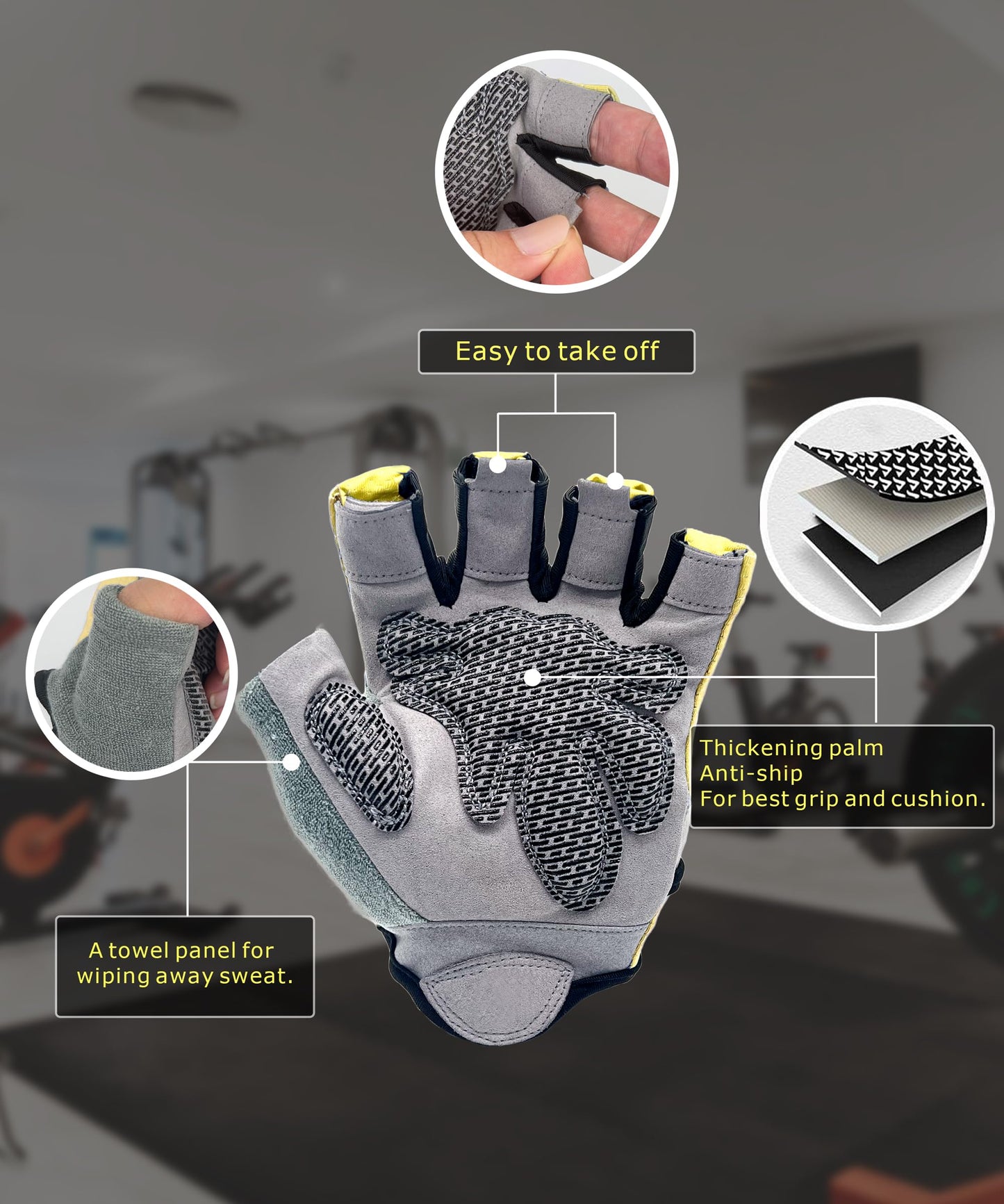 sunnex Gym Gloves for Women, Workout Gloves Women, Fingerless Gloves for Weightlifting, Lightweight Breathable Fitness Gloves, Sports Gloves for Training Lifting Weight Cycling Climbing Rowing