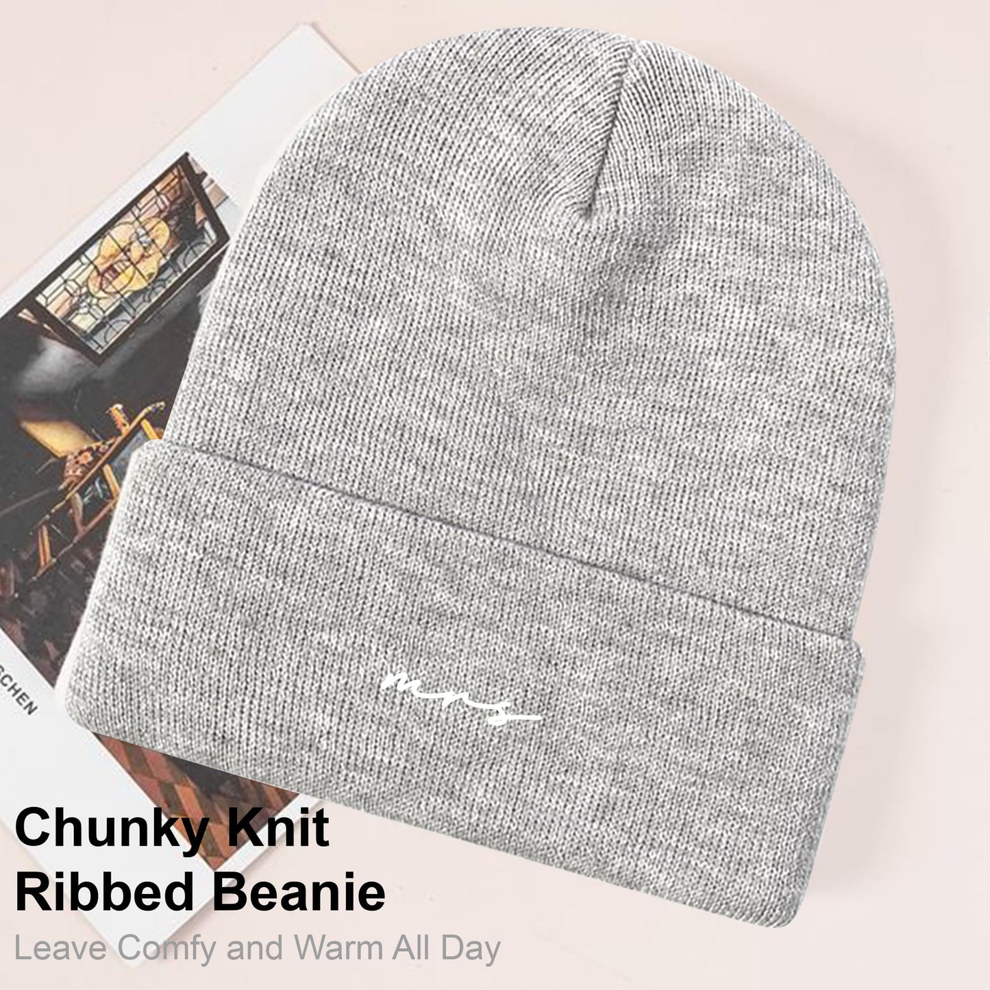 GroomBrideGifts Wedding Gifts for Couples, Mr & Mrs Wedding Beanie Hat Set, Bridal Shower Gifts, Unique Gift for Engagement, Wedding, Newly-Married Anniversary