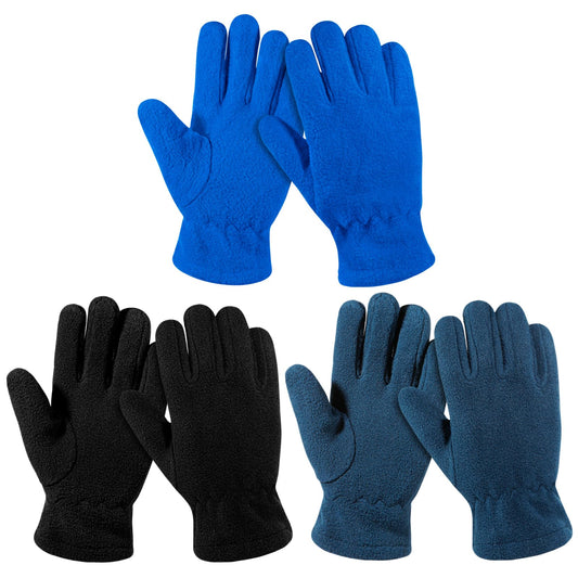 ONESING 3 Pairs Fleece Winter Gloves Toddler Warm Gloves for Boys Girls Snow Outdoors Cold Weather Mixcolor G