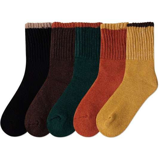 IIG 5 Pairs Womens Cute Fashion Knit Wool Socks Thick Warm Winter Crew Socks Gifts for Women (Super thick 03-5 pairs)