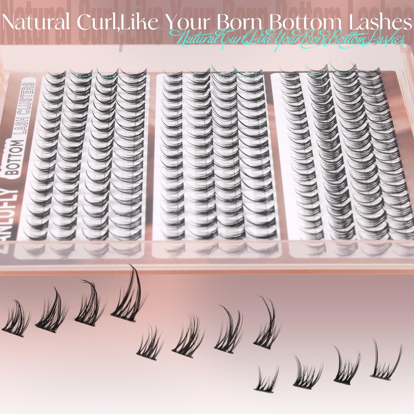 ZANLUFLY Natural Lower Lashes DIY Cluster Eyelash Extension - Wispy Bottom Lash Clusters 5-8MM, 3 Styles