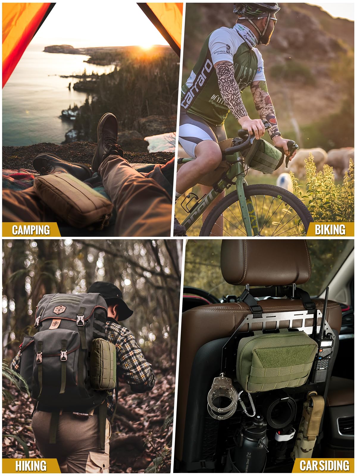 OneTigris MOLLE Pouch, Tactical Admin Pouch Belt EDC Tool Organizer Zippered Utility Waist Pack 7.5"x5"x2"