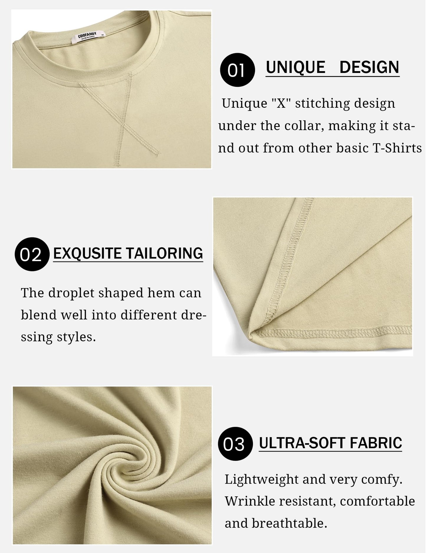 COOFANDY Mens Long Sleeve T Shirts 2 Pack Curved Hem Muscle Tees Cotton Crew Neck Basic Tops Fitness Drop Cut Hipster Shirt 2024 Winter Fashion Casual Shirt