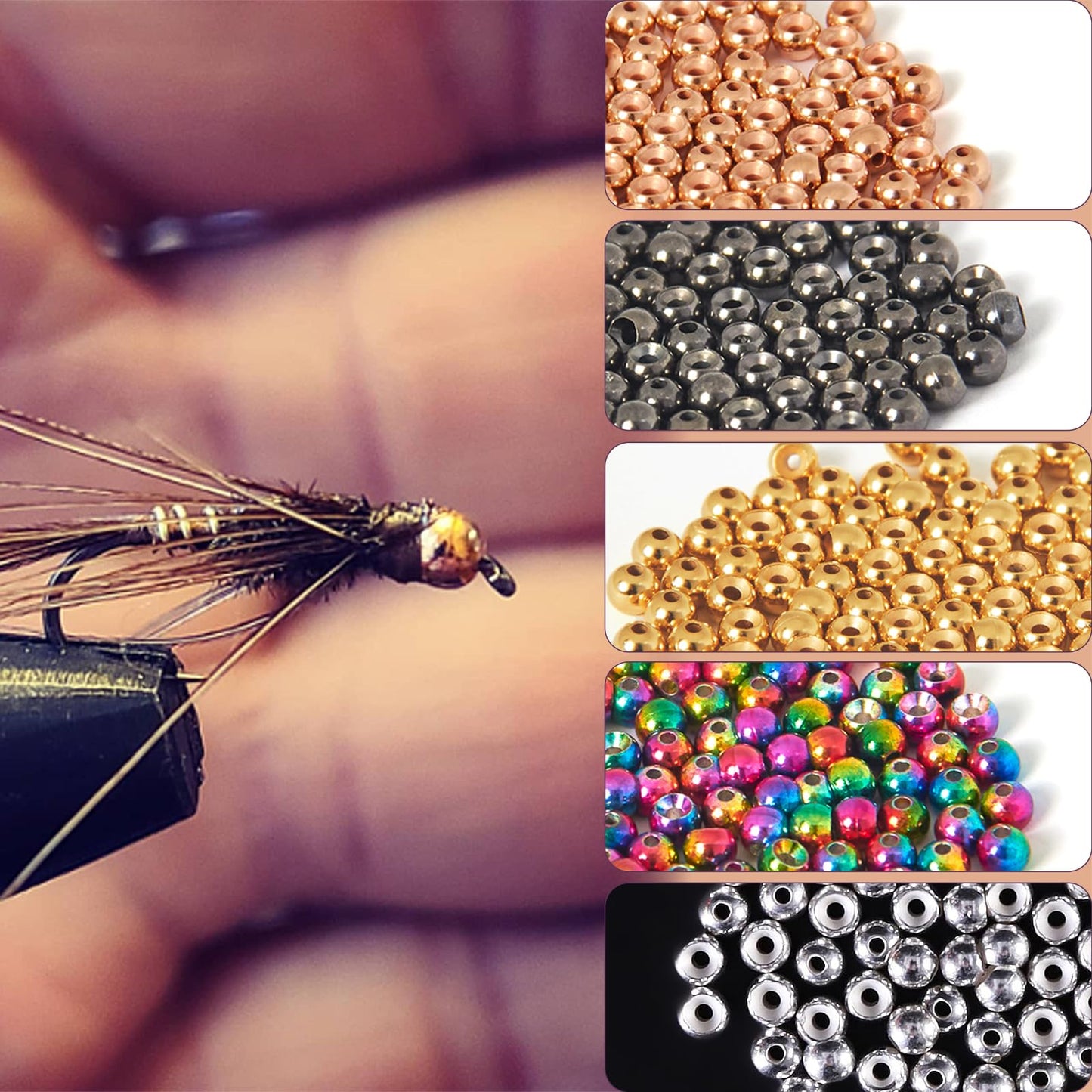 ANGLER DREAM Fly Tying Beads 100 PC/LOT Tungsten Beads Nymph Head Ball Fly Tying Materials (Silver, 2.0mm,100pcs)