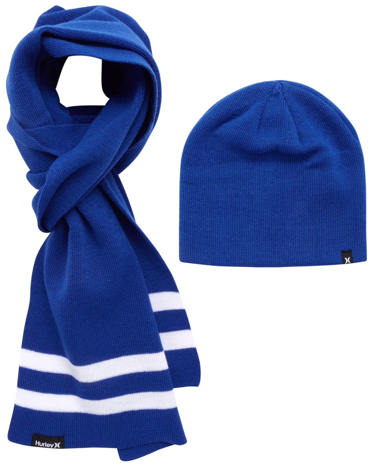 Hurley Men's Winter Hat Set - Beanie and Scarf, Size One Size, Blue