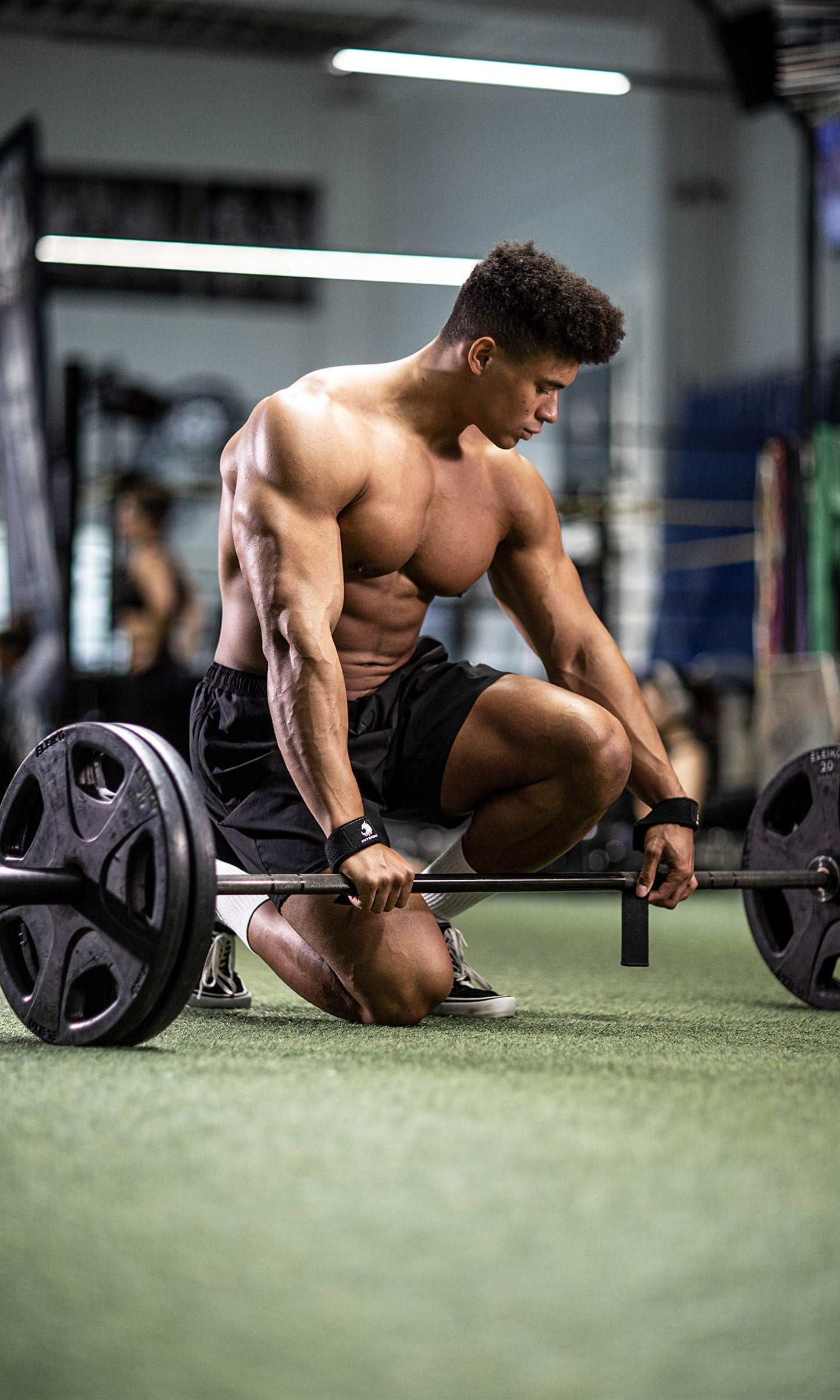 Fitgriff® Lifting Wrist Straps for Weightlifting, Gym, Deadlift, Workout (Made of Premium Cotton & Padded) - Men & Women (XS, Black-Original)