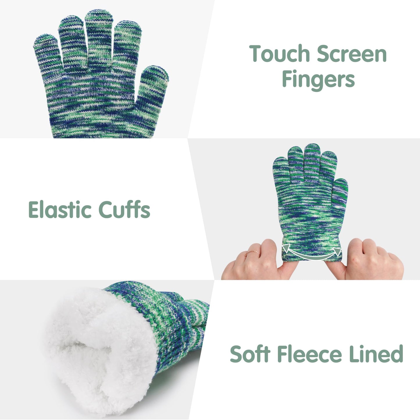 Kids Toddler Winter Hats Touchscreen Scarfs Gloves Set Pompom Beanie Caps Neck Warmer with Fleece for 5-8 Years Old Baby Girls Boys Gifts