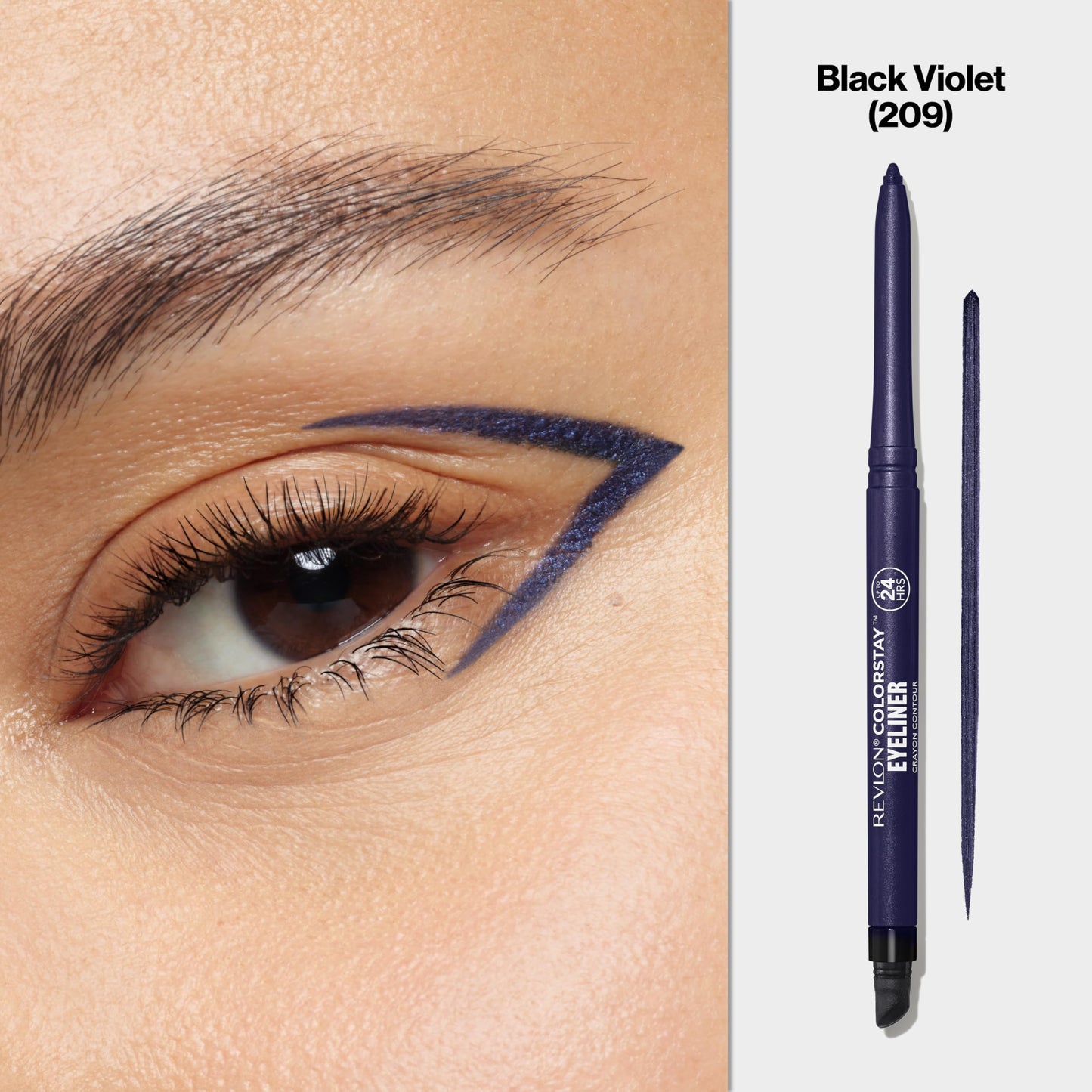 Revlon ColorStay Pencil Eyeliner with Built-in Sharpener, Waterproof, Smudgeproof, Longwearing Eye Makeup with Ultra-Fine Tip, Black Violet, 0.028 oz