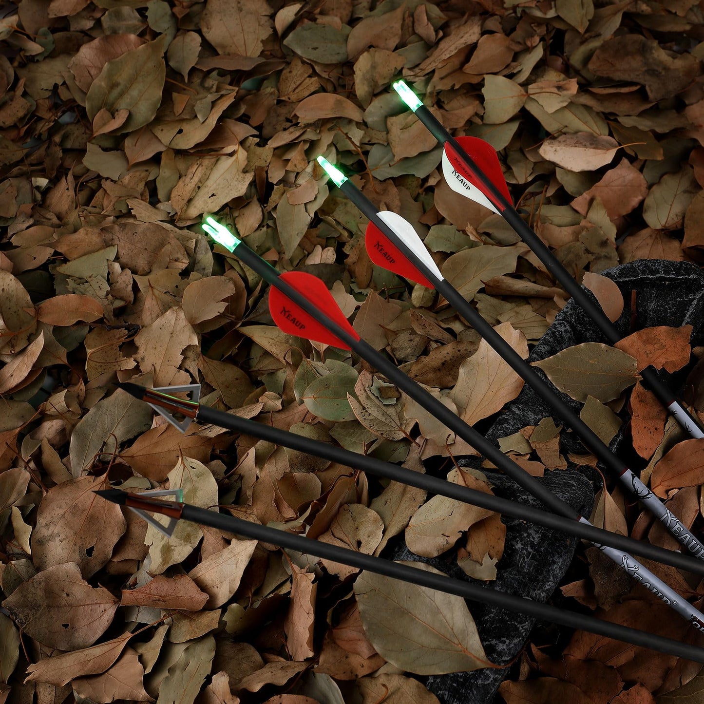 KEAUP 12-Pack or 6-Pack S Lighted Nocks for Arrows .244/6.2mm Lighted Arrow Nocks for Archery Hunting, Screwdriver Included
