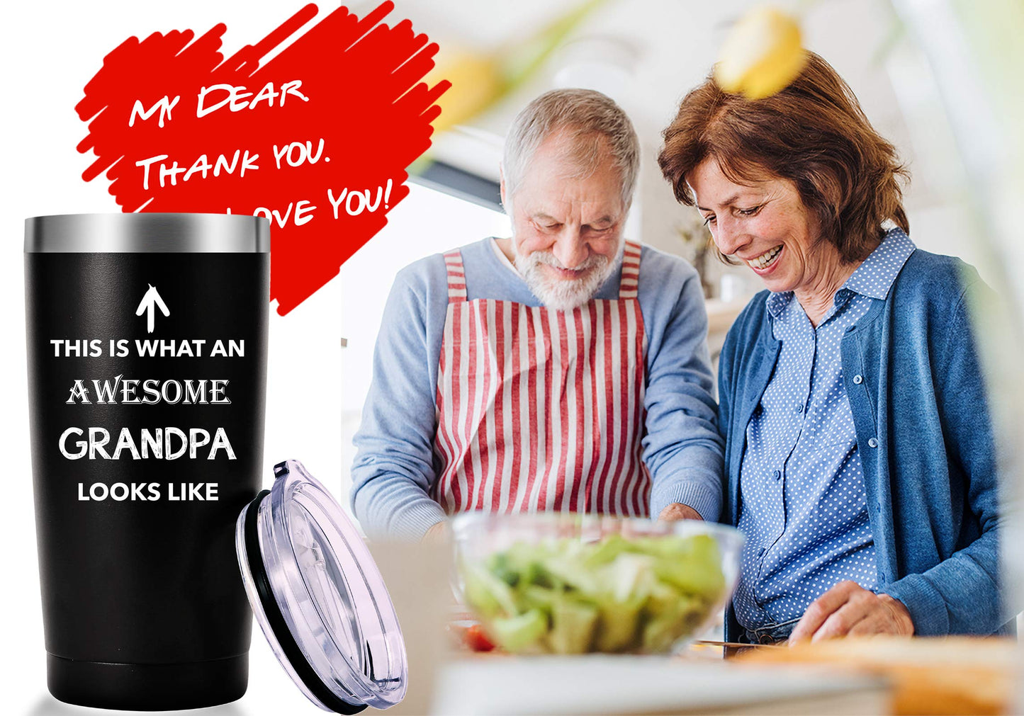 This Is What An Awesome Grandpa Looks Like Mug.Funny Grandpa Gifts.Birthday,Christmas Gifts for Men,Granddads,Grandfather,Grandpa from Grandchildren,Son,Daughter Tumbler(20oz Black)