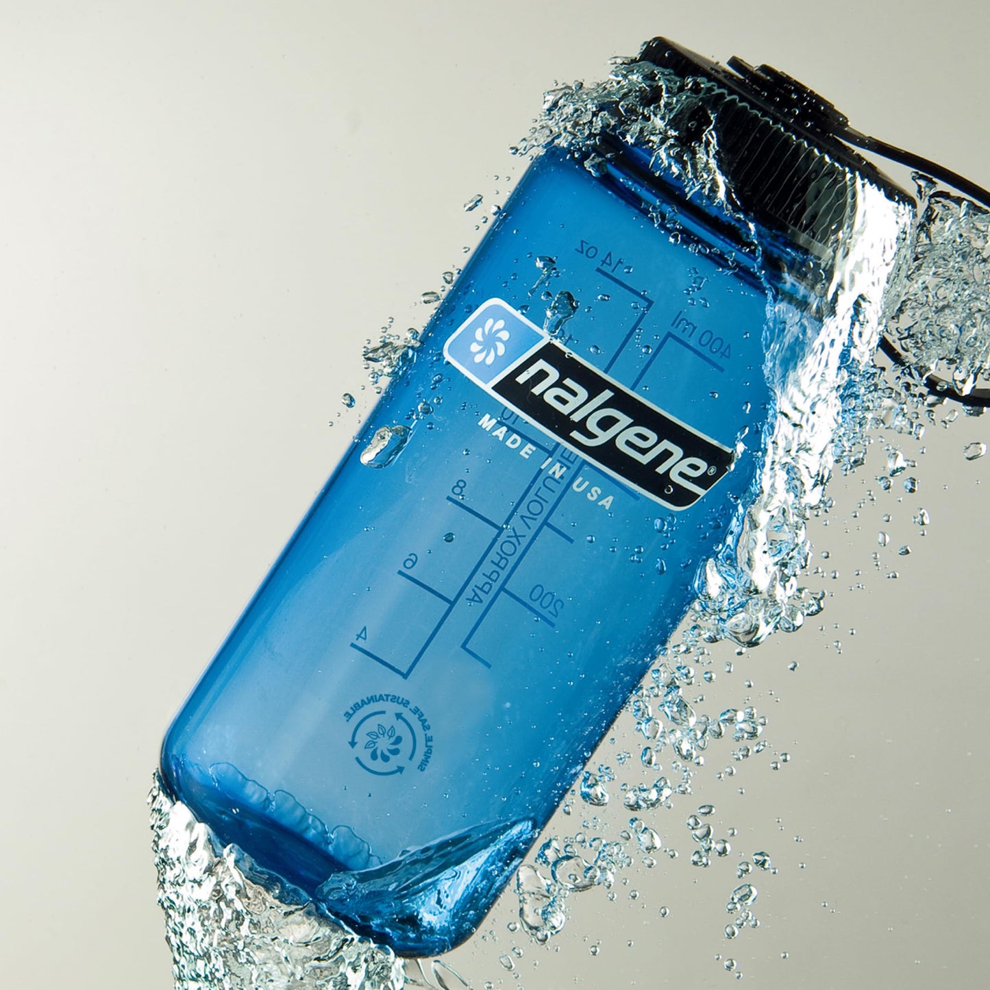 Nalgene Sustain Tritan BPA-Free Water Bottle Made with Material Derived from 50% Plastic Waste, 16 OZ, Wide Mouth, Slate Blue