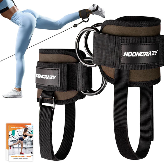 Ankle Strap for Cable Machine Women, Adjustable Gym Cable Ankle Straps for Kickbacks, Glute Workouts, Leg Extensions, Curls, Booty Hip Abductors, Ankle Cuff for Cable Machine Accessories(Brown)