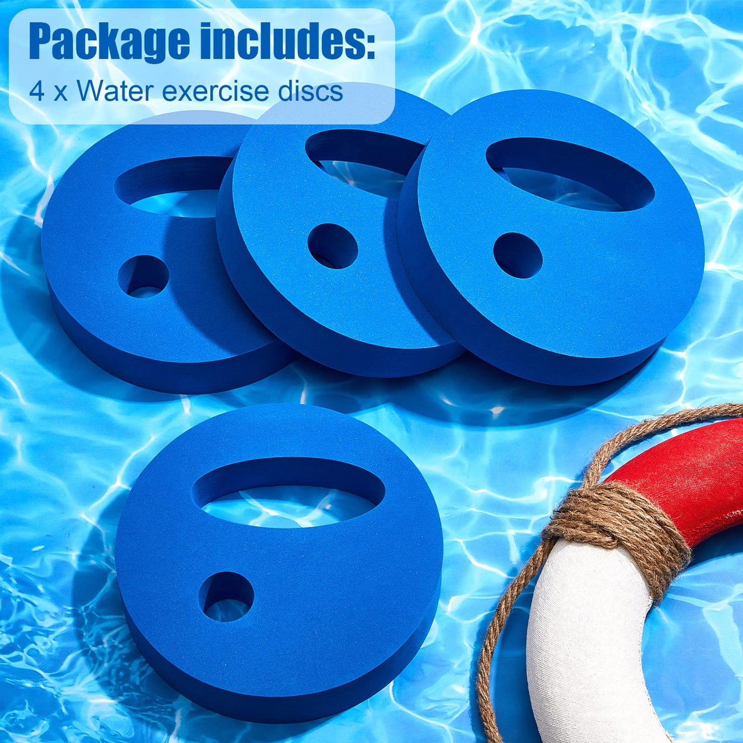 Water Exercise Discs Water Weights for Pool Exercise Set EVA Foam Water Aerobic Equipment Hand Held Swim Disc for Pool Water Aerobics Fitness Water Exercise, 7.1 Inches in Diameter (Blue, 2)