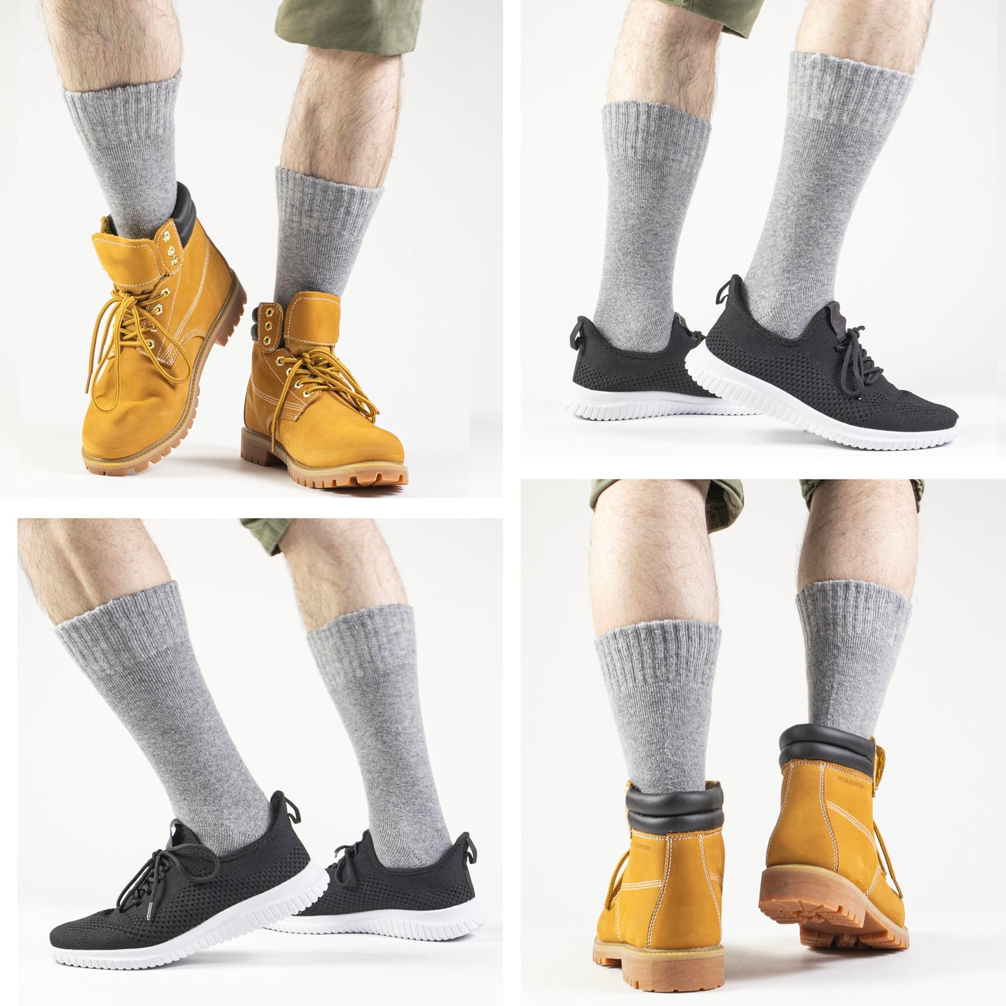 NevEND 6 Pairs Men Wool Merino Winter Thermal Boot Insulated Hiking Heated Socks For Heavy Duty Cold Weather Outdoor Size 10-13