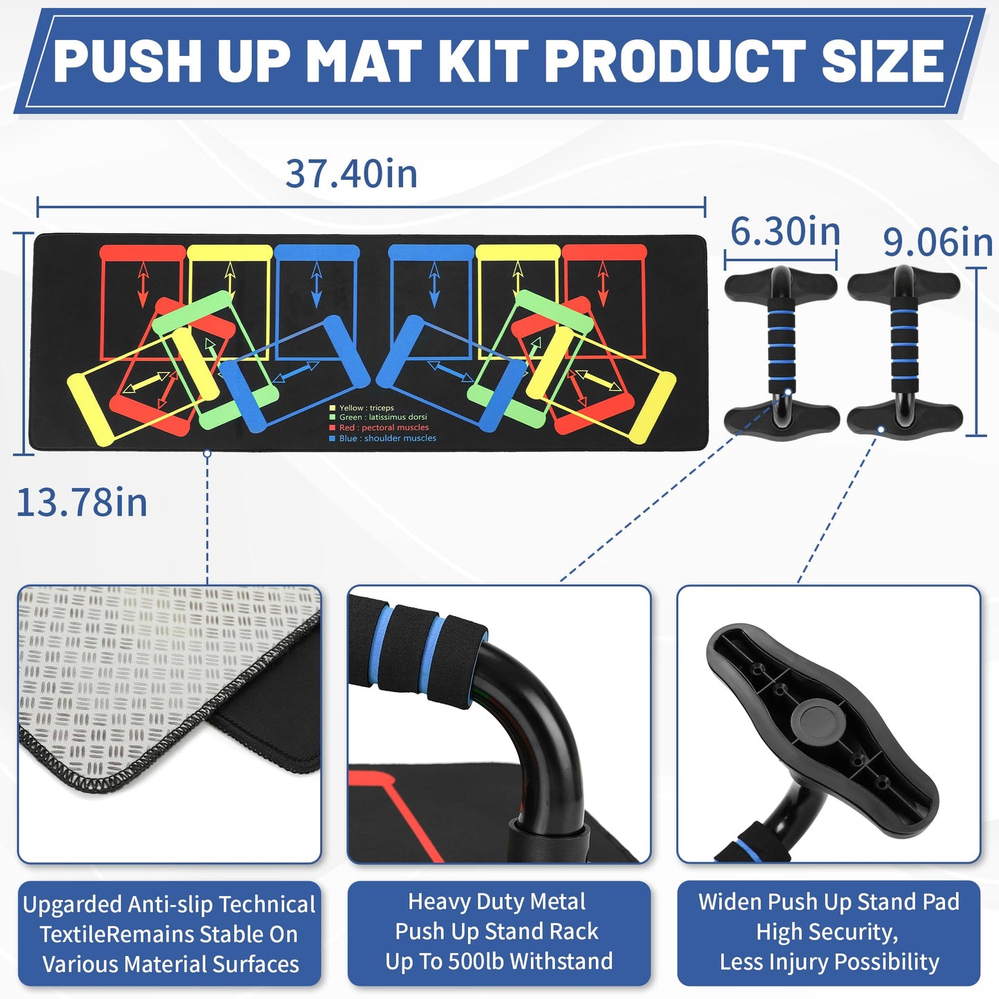 Pilates Bar Kit with Resistance Bands, Multifunctional Stretched Fusion Pilates Bar Kit for Women, Men, Pilates Sculpt Bar with Adjustable Buckle for Full Body Workouts, Squat Equipment