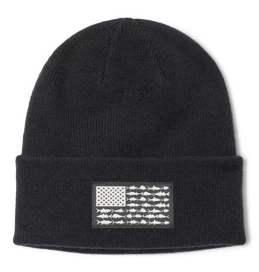 Columbia Unisex PFG Fish Flag Cuffed Beanie, Black, One Size