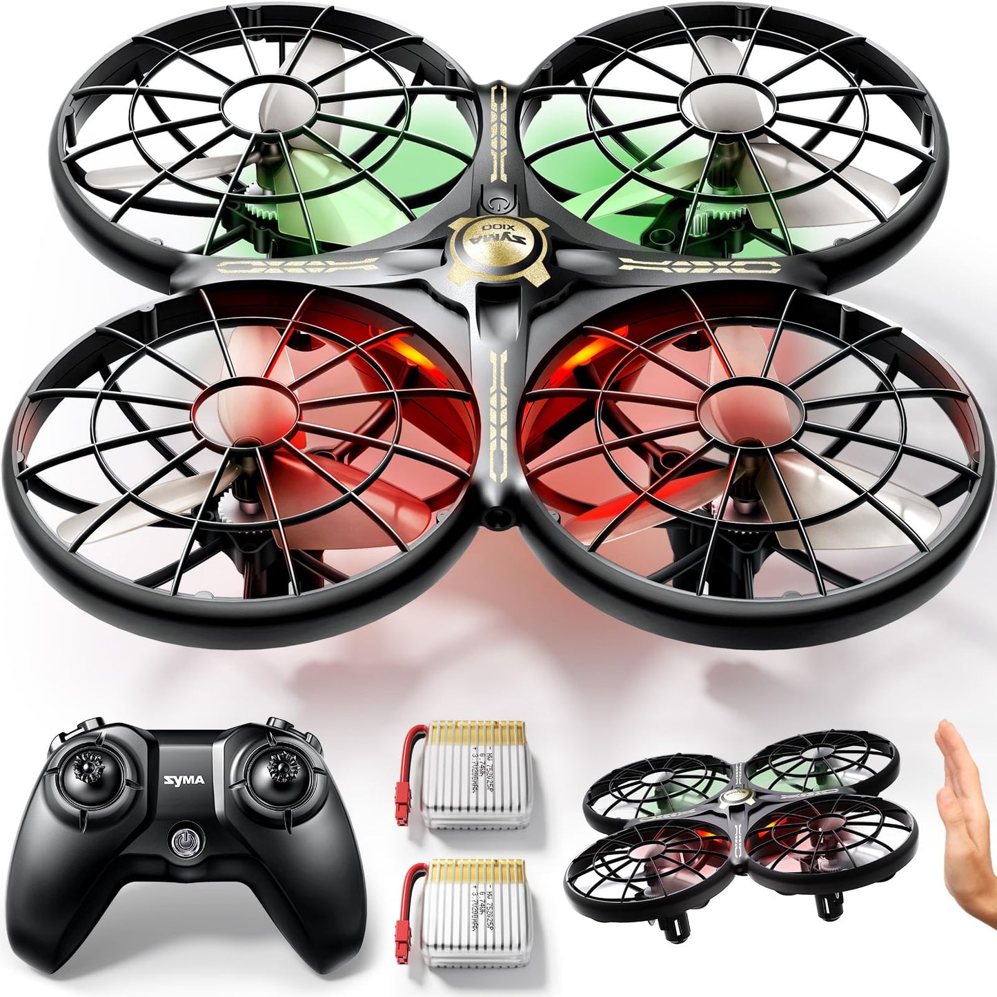 SYMA Drone for Kids 8-12 with Automatic Obstacle Avoidance, 20 Mins Flight Time(2 Batteries), One-Key 360°Flips and Altitude Hold, Safe Flying Toys for Boys and Girls