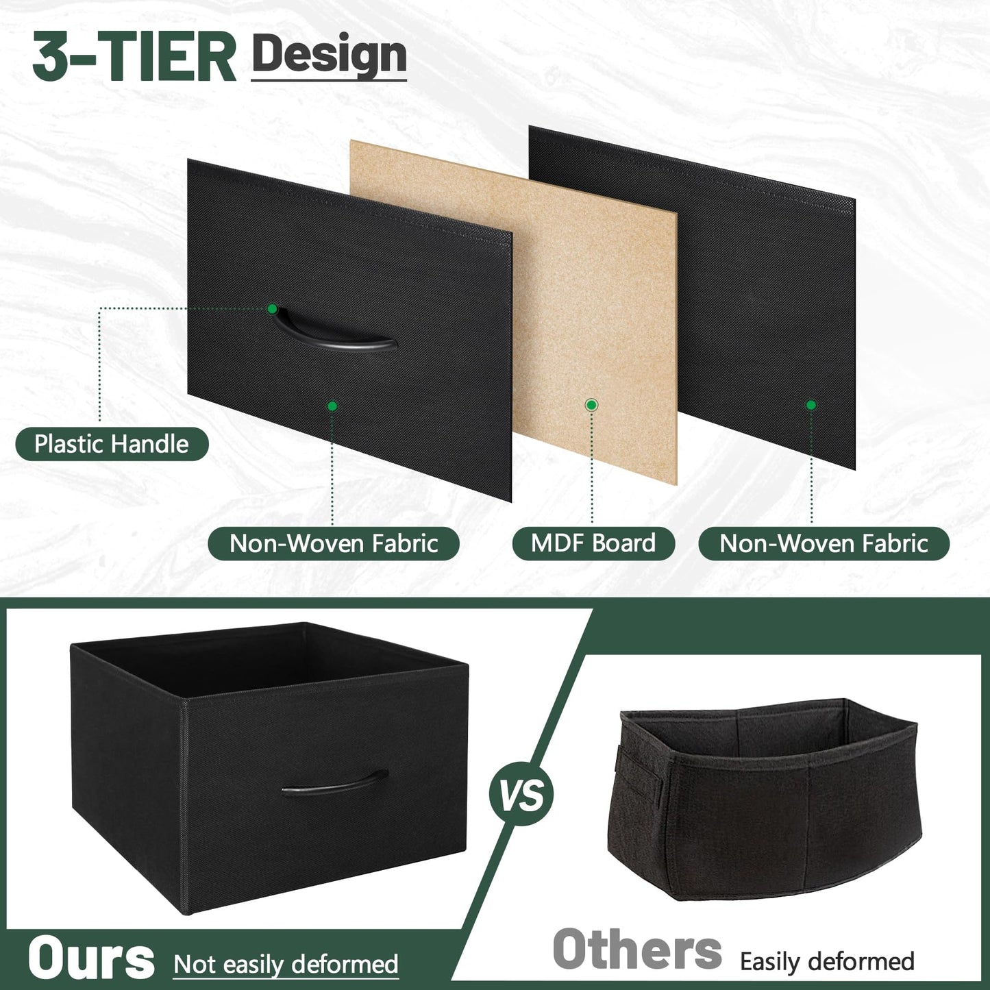 Sonharlar TV Stand for Bedroom, Television Stand for TV up to 55 Inch Entertainment Center Dresser with 4 Drawers Open Storage Shelves for Living Room, Entryway (Black and Charcoal Black)