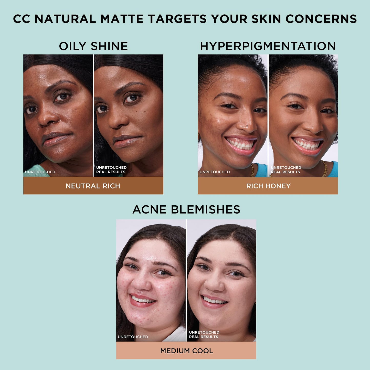 IT Cosmetics CC+ Cream Natural Matte Foundation with SPF 40 - Shine-Reducing & Long-Wear Full Coverage Foundation For Oily Skin - With Hyaluronic Acid - Non-Comedogenic, Tan Rich - 1.08 fl oz