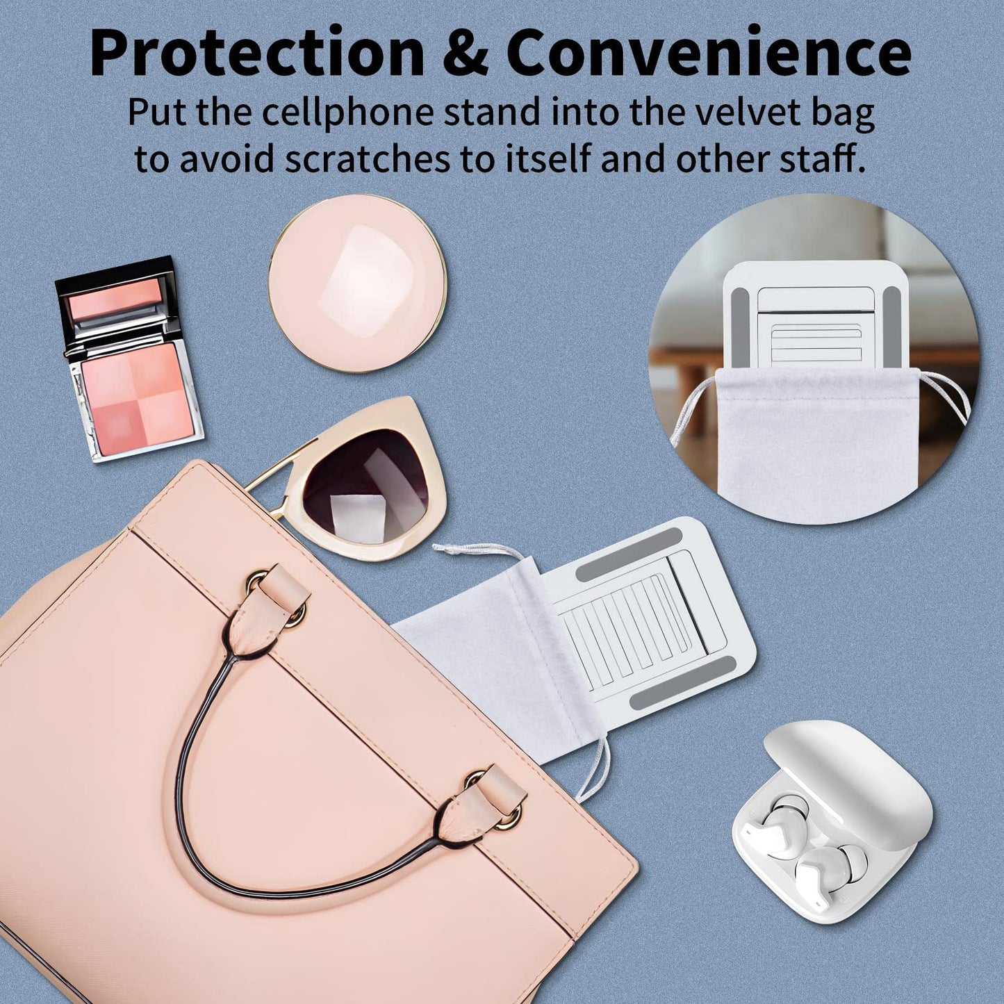 TITACUTE Cell Phone Stand for iPhone 14 Pro Max 13 12 11 XR Samsung A53 S22 S21 S20 Galaxy Z Flip 4 Pixel Aluminum Adjustable Cradle Holder Tablet Kickstand iPad Mini Air Desk Home Office, Silver