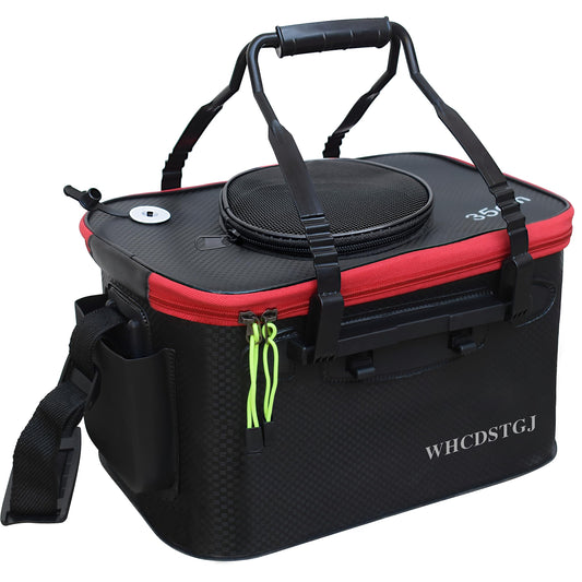 WHCDSTGJ Fishing Bucket, Multifunctional Foldable Portable Fishing Bucket, EVA Fish Bucket are Suitable for Storing Live Fish and Fresh Fish Bait. (size3gallon)
