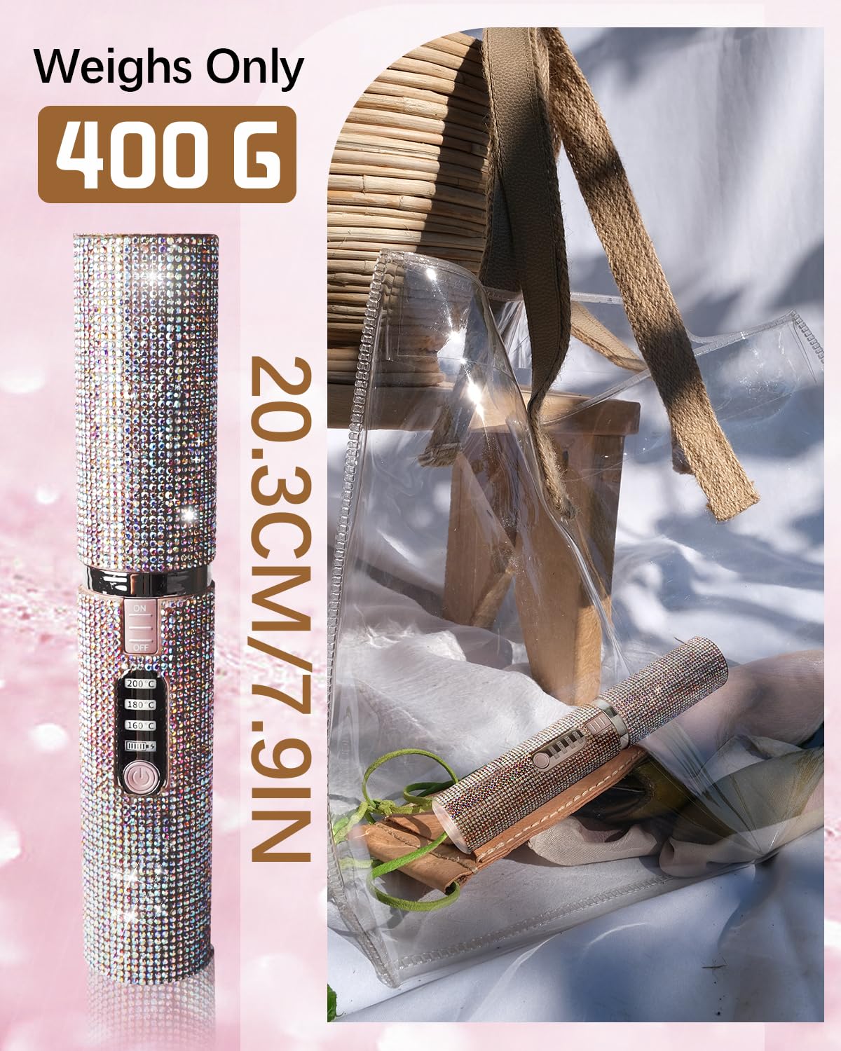 Cordless Hair Straightener and Curler 2 in 1, Portable Mini Cordless Flat Iron for Fine Soft Short Hair, Travel Rechargeable Hair's Straightener, 4800mAh Battery