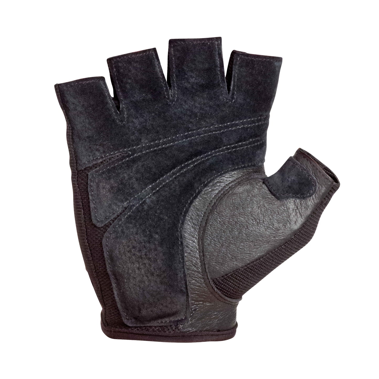Harbinger Power Non-Wristwrap Workout Weightlifting Gloves with StretchBack Mesh and Leather Palm (Pair) Black Medium (Fits 7.5 - 8 Inches)