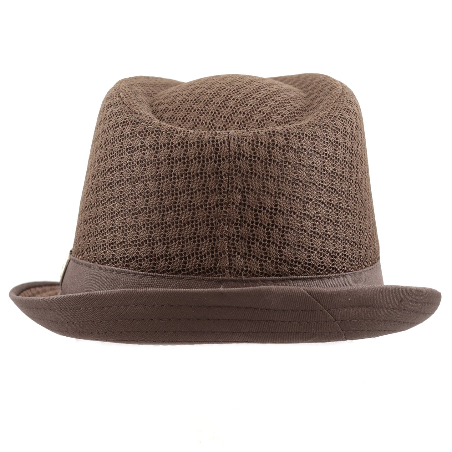 The Hat Depot Light Weight Classic Soft Cool Mesh Crushable Fedora hat (L/XL, Brown)